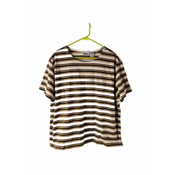 Laidback Striped Boxy Tee - Brown